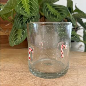 New candy cane bubble icon drinking glass